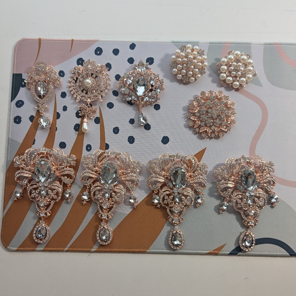 Set of 10 Brooches/Pins
